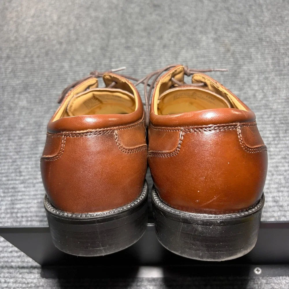 Chaps Mens Brown Leather Apron Toe Lace Up Dress Shoes 12W 96-26852